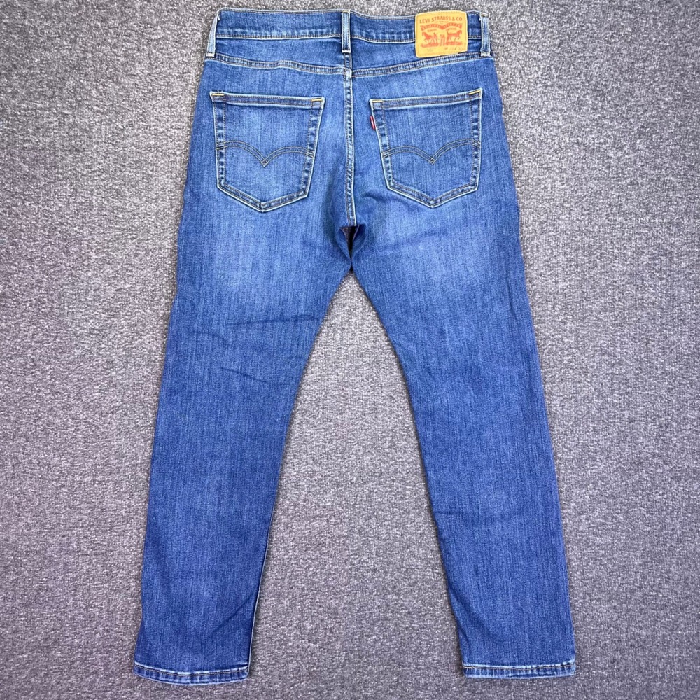 Levis 502 Jeans Mens 32x28 Blue Regular Taper Casual Stretch Denim Medium Wash - Picture 9 of 16